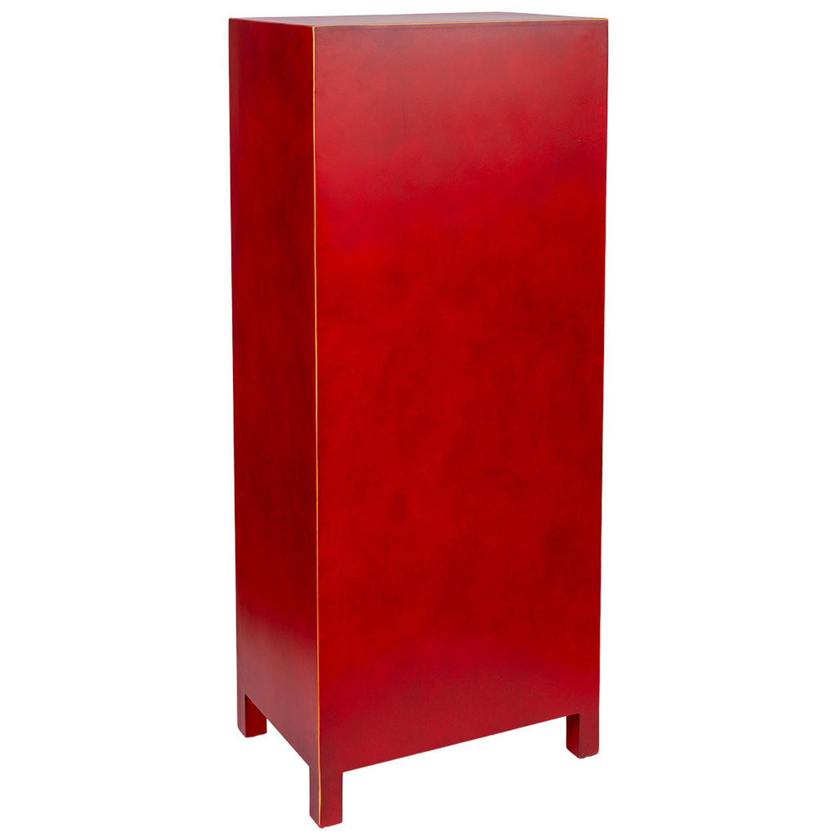HOLZKLEIDERSCHRANK mit 2 Schubladen und 4 Türen 50x35x121 - Rot, Holz (50/121/34cm) - Wanderlust