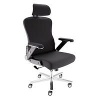 BÜROSTUHL PowerSeat Schwarz - Silberfarben/Schwarz, Kunststoff/Textil (74/135/74cm) - Clouvou