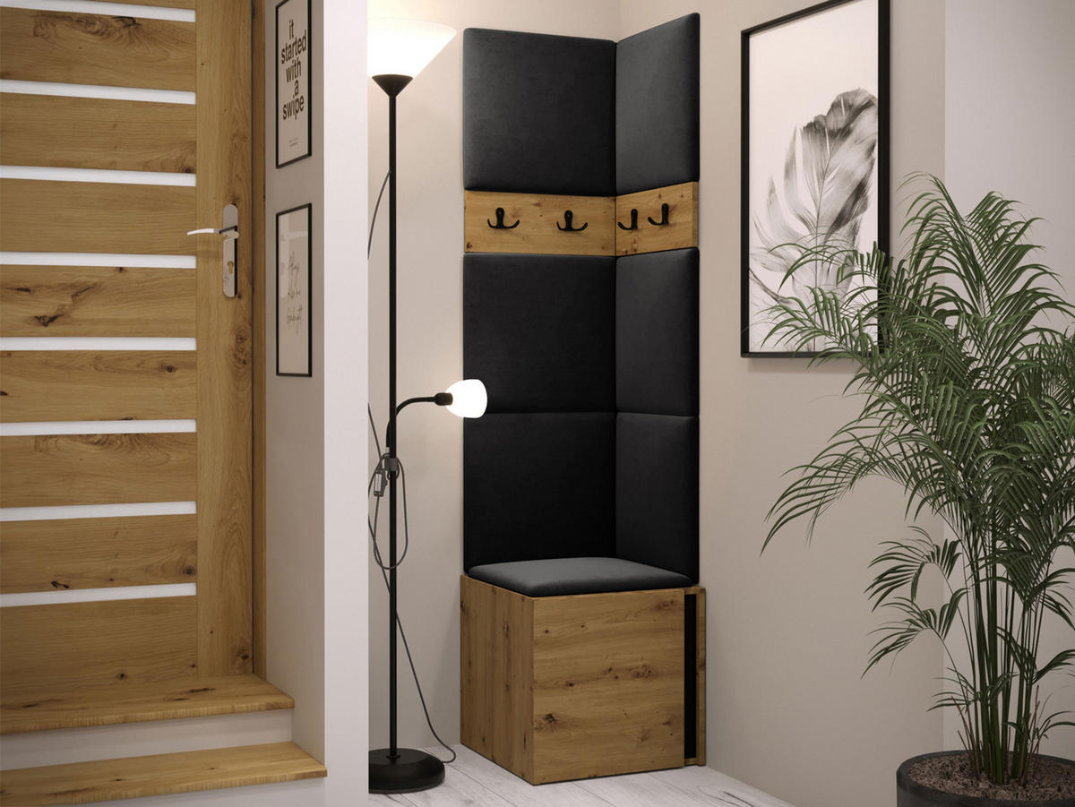 GARDEROBEN-SET Orion XXI - Anthrazit/Eiche Artisan, Holzwerkstoff/Kunststoff (42/186/46cm) - MIRJAN24