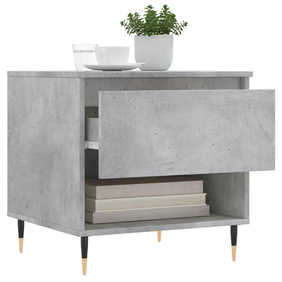 COUCHTISCHE 2 Stk. Betongrau 50x46x50 cm Holzwerkstoff - Grau, Holzwerkstoff (46/50/50cm) - furnicato