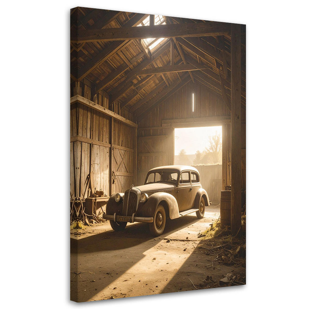 LEINWANDBILD Kraftfahrzeuge 80x120cm - Beige, Textil (80/120cm) - Feeby