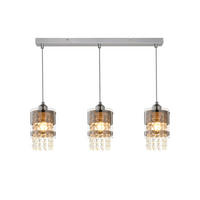 PENDELLEUCHTE Hoch 3-flammig 63/17/19 cm - Schwarz, Glas (63/17/19cm) - Nettlife