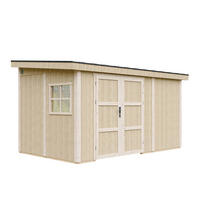 GARTENHAUS 8,68 m² - H231x248x412 cm - Ohne Boden und Seitenwand – M939B - Beige, Holz (236/231/368cm) - Timbela