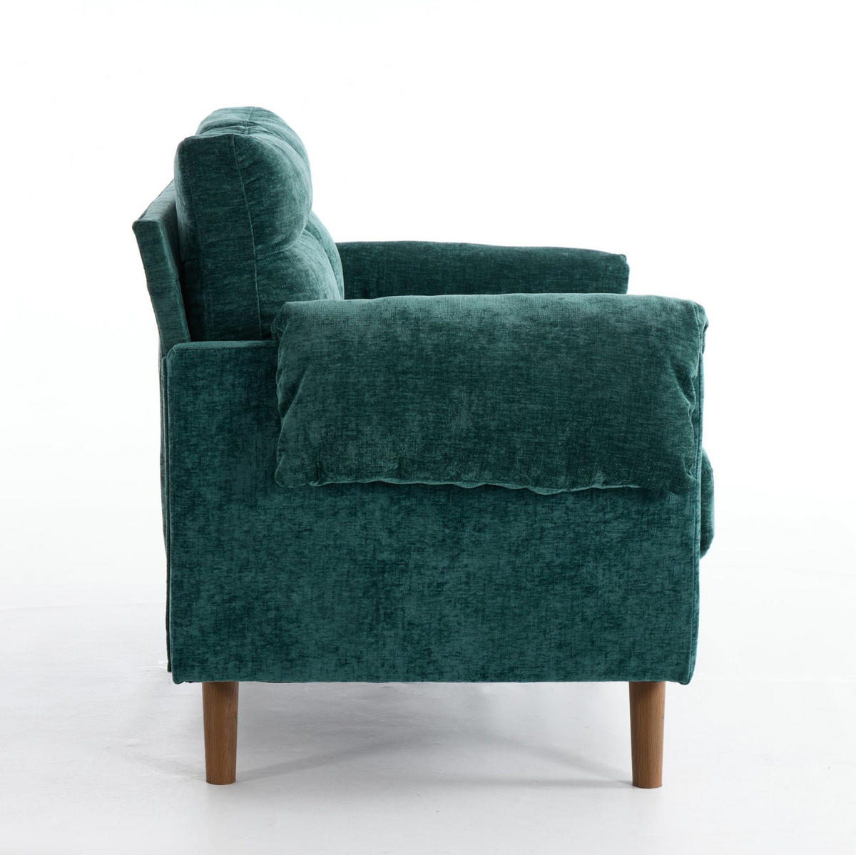 ZWEISITZER-COUCH 2-Sitzer Chenille Grün - Grün, Holzwerkstoff (70/85/124cm) - Meubliv