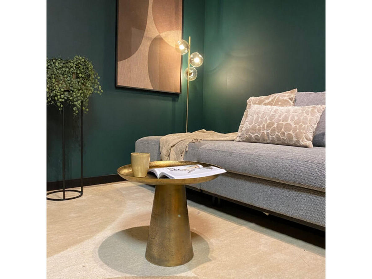 COUCHTISCH Florence Aluminium 50 cm / 50 cm Gold - Goldfarben, Holz (50/50/40cm)