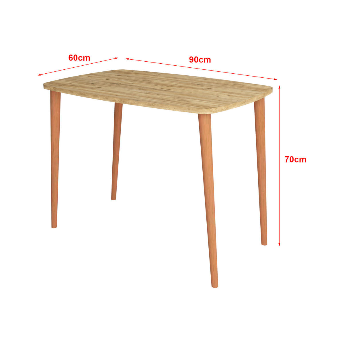 SCHREIBTISCH Kongsberg - Eichefarben/Naturfarben, Holz/Holzwerkstoff (60/90/70cm) - [en.casa]