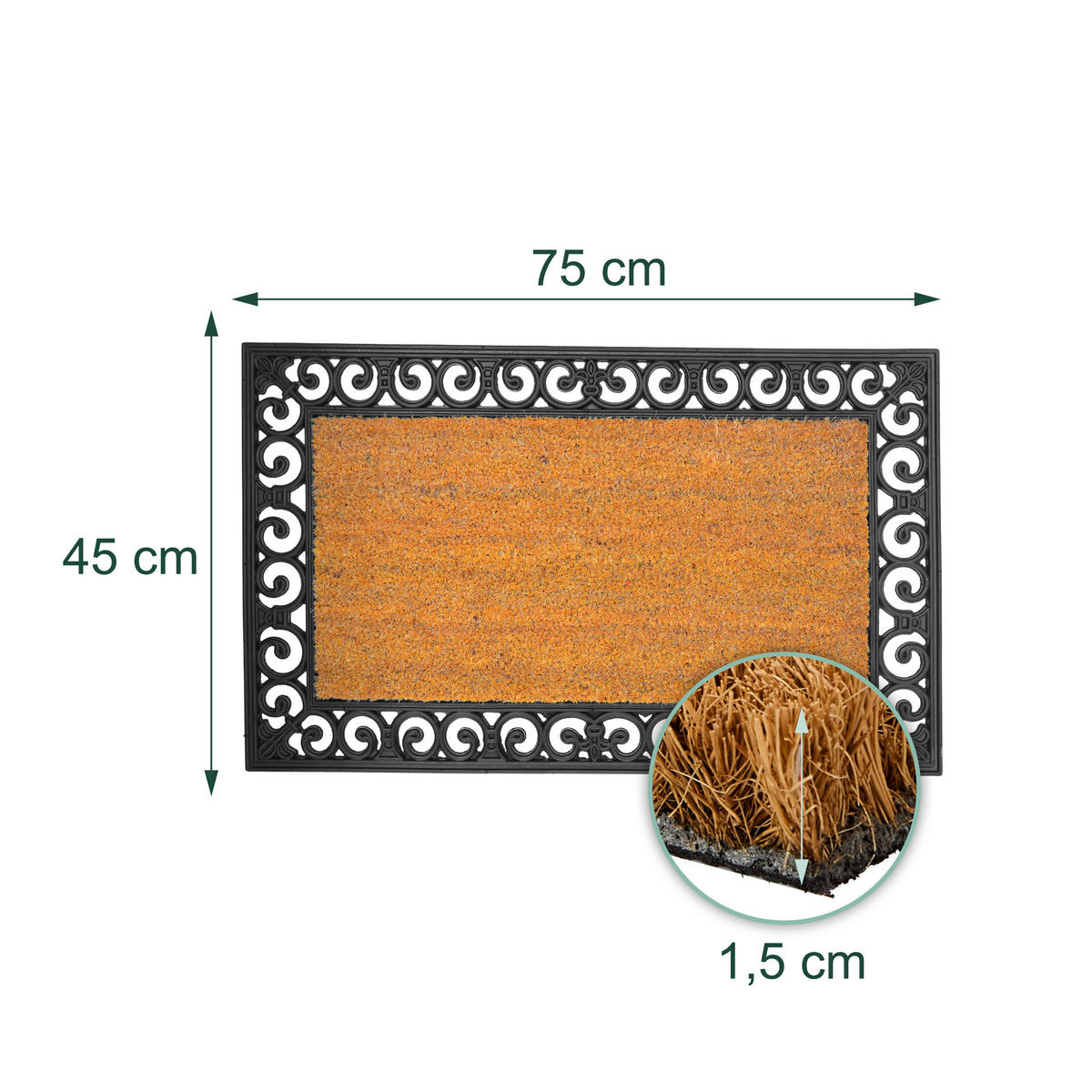 ROHOŽ - viacfarebná, textil/plast (75/45cm) - Relaxdays
