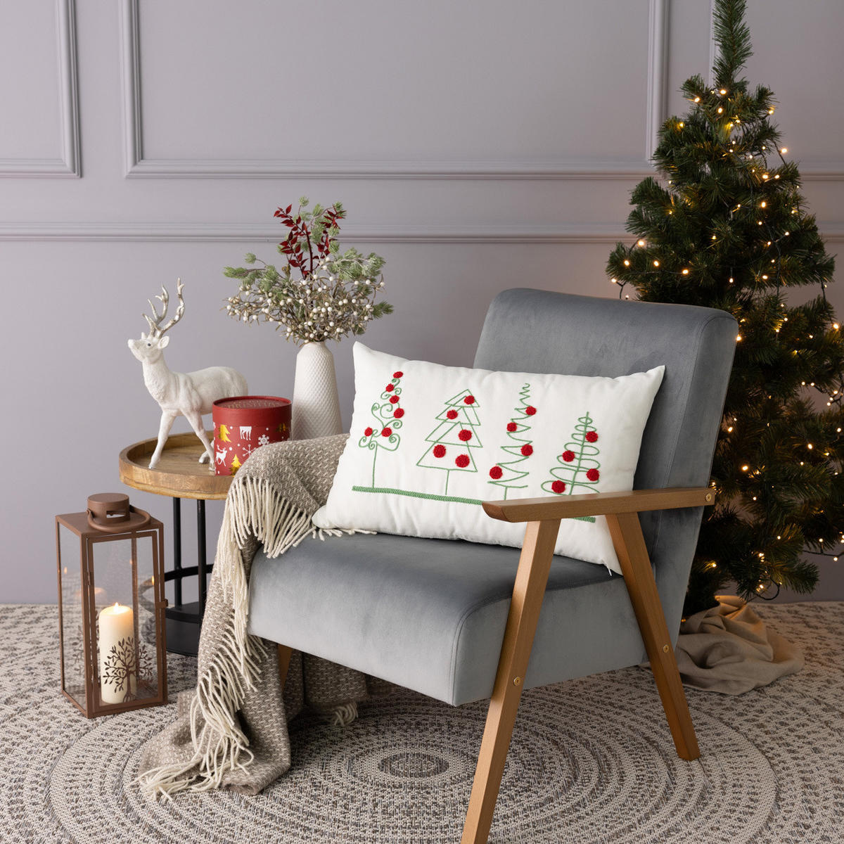 KISSENHÜLLE Holiday Cheer 60x40 cm - Weiß, Textil (60/1cm) - Dekoria