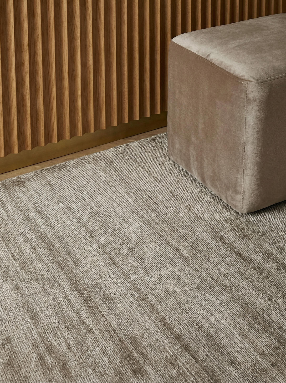 TEPPICH Viskose handgewebt zeitloses Design BARI, Taupe 120x170 cm - Beige, Textil (120/170cm) - KADIMA DESIGN