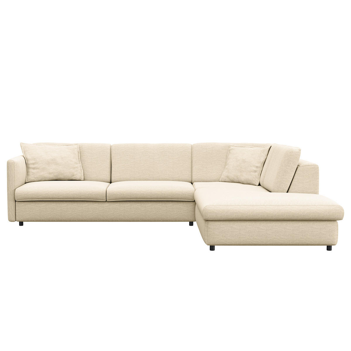 ECKSOFA mit Ottomane - Schwarz/Weiß, Kunststoff/Textil (328/272cm) - home24