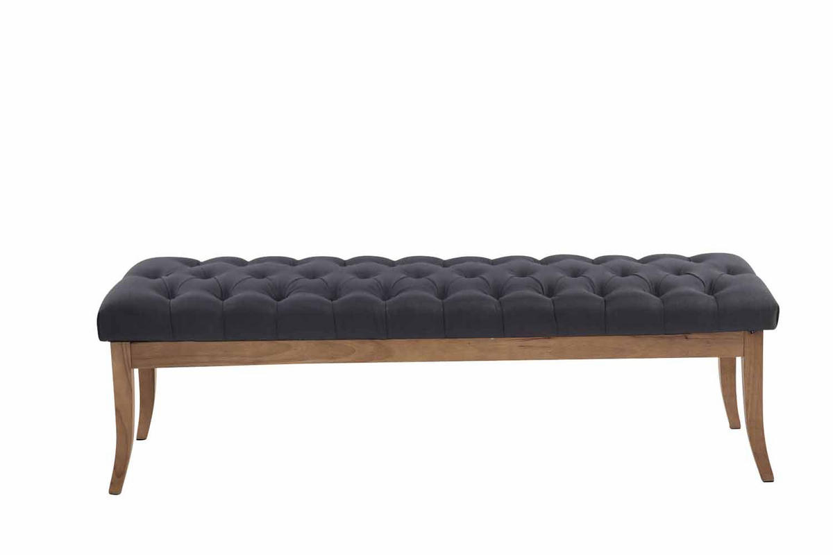 SITZBANK 150/38 cm Stoff schwarz - Schwarz/Naturfarben, Holz/Textil (150/46/38cm) - CLP