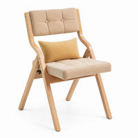 KLAPPSTUHL gepolstert klappbar Holz Khaki 2er-Set - Braun, Holz (48/77/61cm) - Meubliv