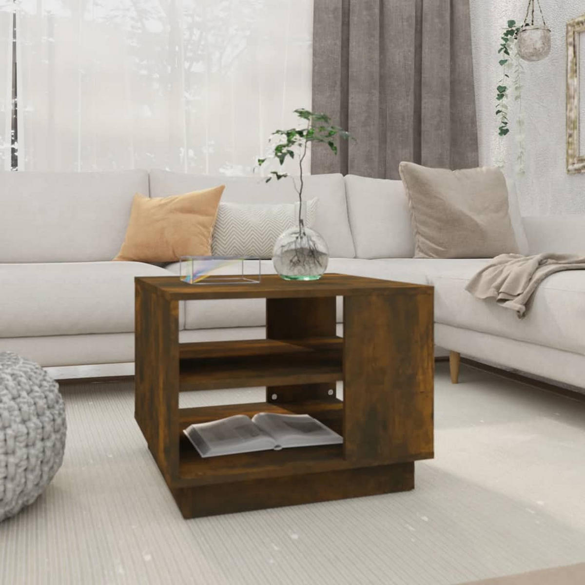 COUCHTISCH Räuchereiche 55x55x43 cm Holzwerkstoff - Braun, Holzwerkstoff (55/55/43cm) - furnicato