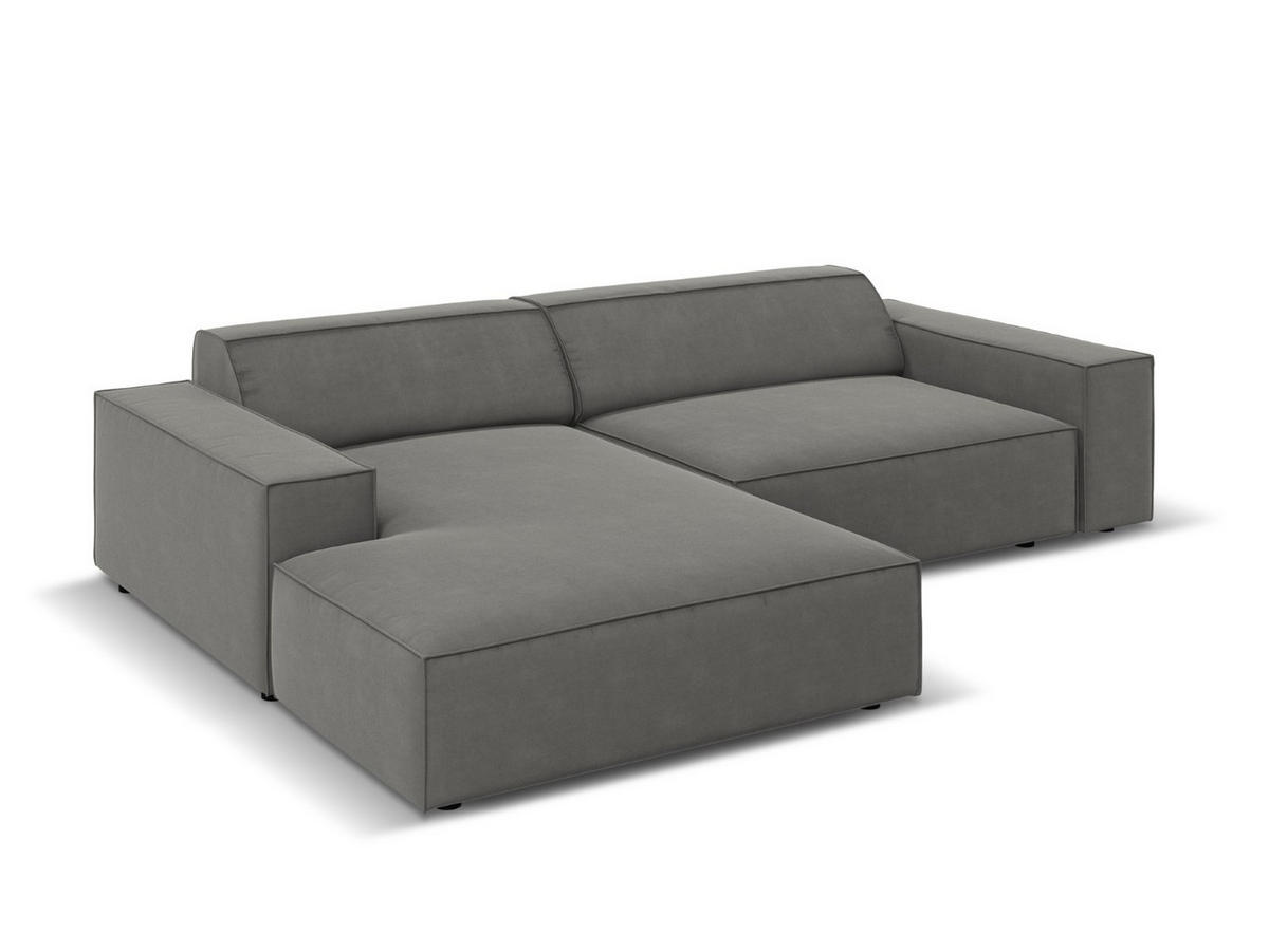 MODULARES-ECKSOFA links Jodie aus Samt hellgrau 3 Sitzplätze - Hellgrau, Textil (166/224cm) - Micadoni