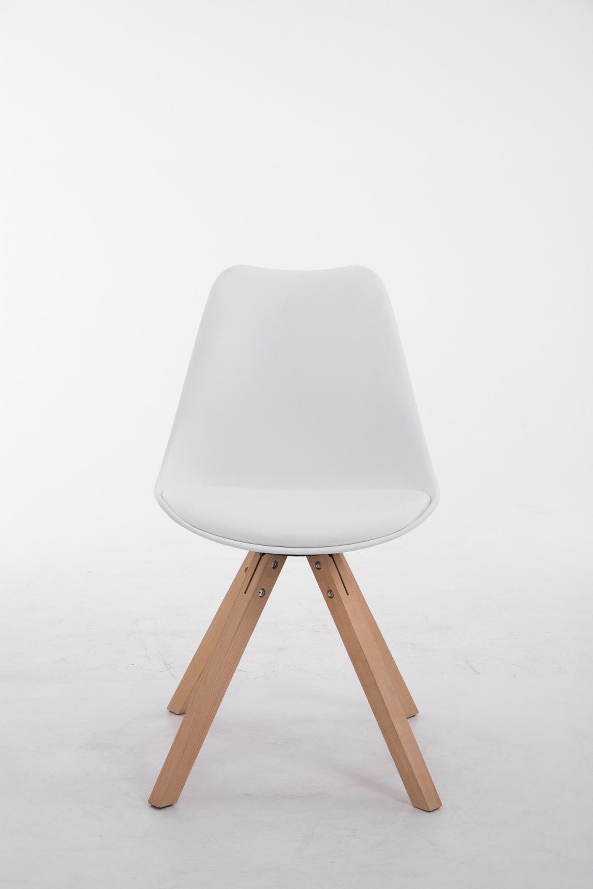 BESUCHERSTUHL Toulon Kunstleder, Gestell Buchenholz Natura Square Weiß - Weiß/Naturfarben, Holz/Buchenholz (48/83/56cm) - TPFLiving