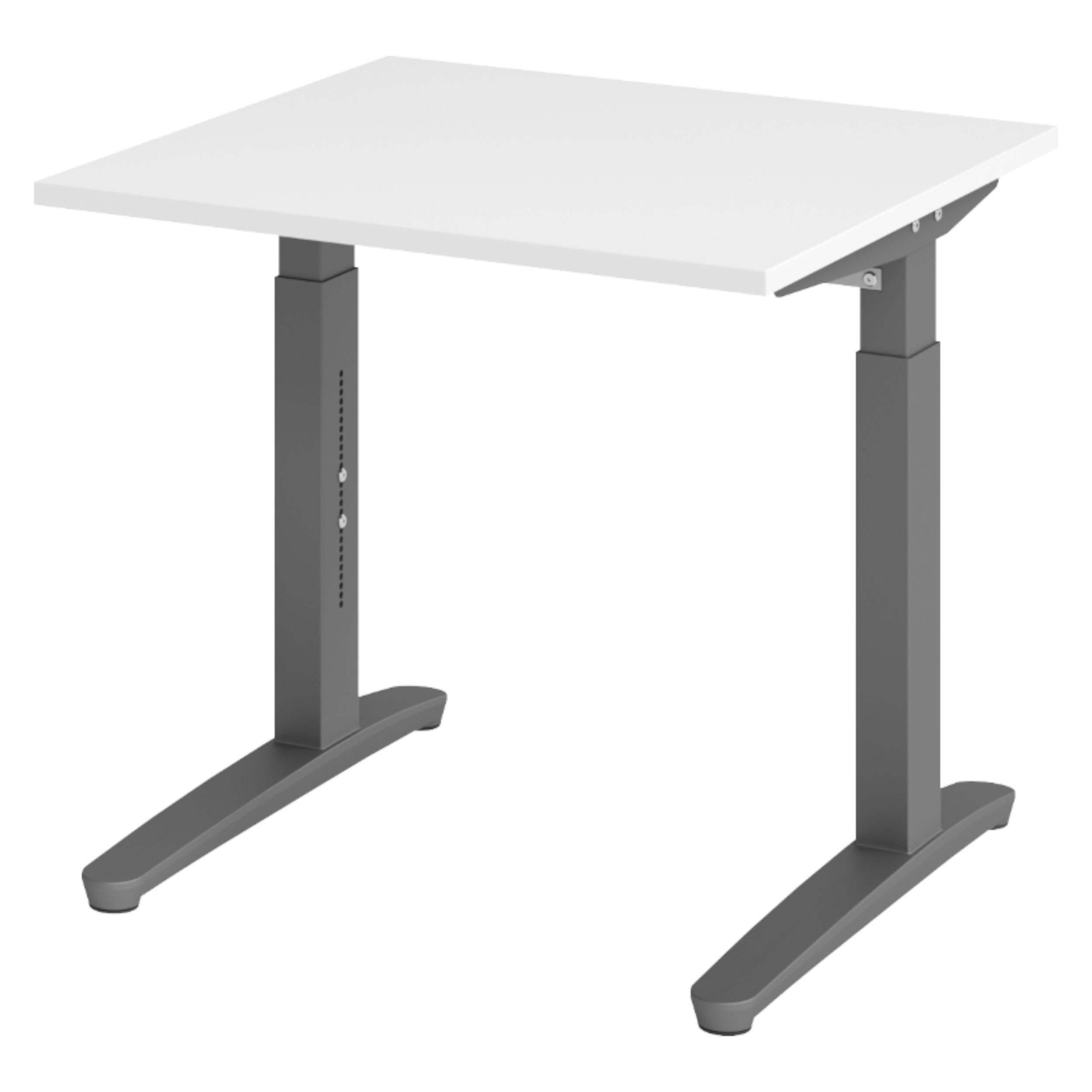 SCHREIBTISCH Serie-XB 80/80/74 cm in Weiß/Graphitfarben - Graphitfarben/Weiß, Holzwerkstoff (80/80/74cm) - bümö
