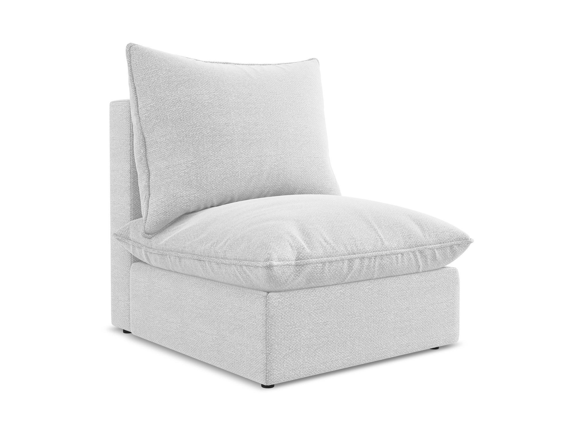 SOFAELEMENT Bouclé Stoff Grau - Silberfarben/Schwarz, Holzwerkstoff/Kunststoff (75/77/90cm) - Makamii