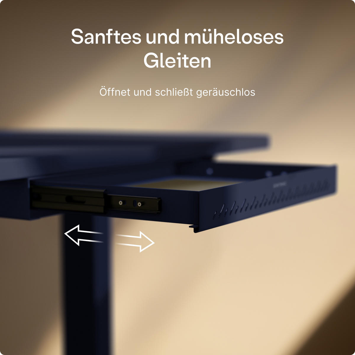 SCHUBLADEN-ORGANIZER unter dem Schreibtisch, 41x27x5cm Blau - Blau, Metall (41/27/5cm) - Desktronic