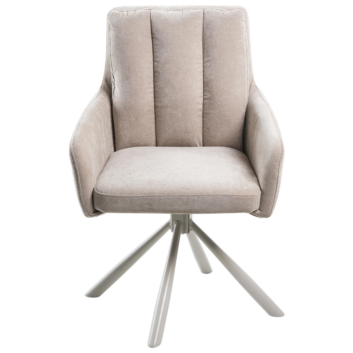 ESSZIMMERSTUHL 2er-Set Stoff Beige Sardoal - Beige, Textil (56/86/65cm) - Beliani