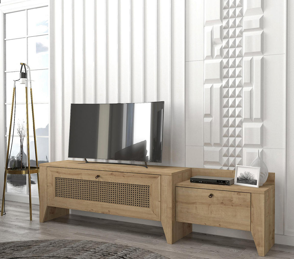 TV-LOWBOARD Madura Saphir Hazeran - Beige, Holzwerkstoff (180/50/35cm) - moebel17