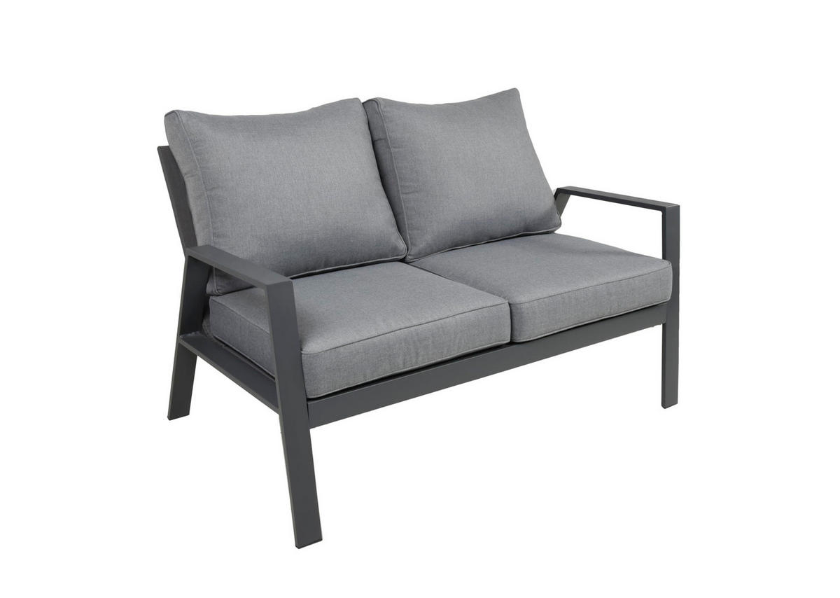 GARTENLOUNGESET Carmen 4-teilig Gartenmöbel - Grau, Kunststoff - DELUKE