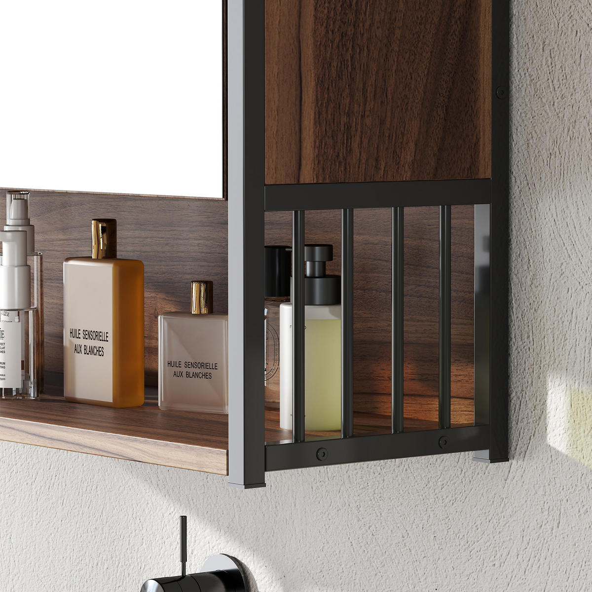 BADEZIMMERSPIEGEL Braun - Braun, Holzwerkstoff (56/65/20cm)