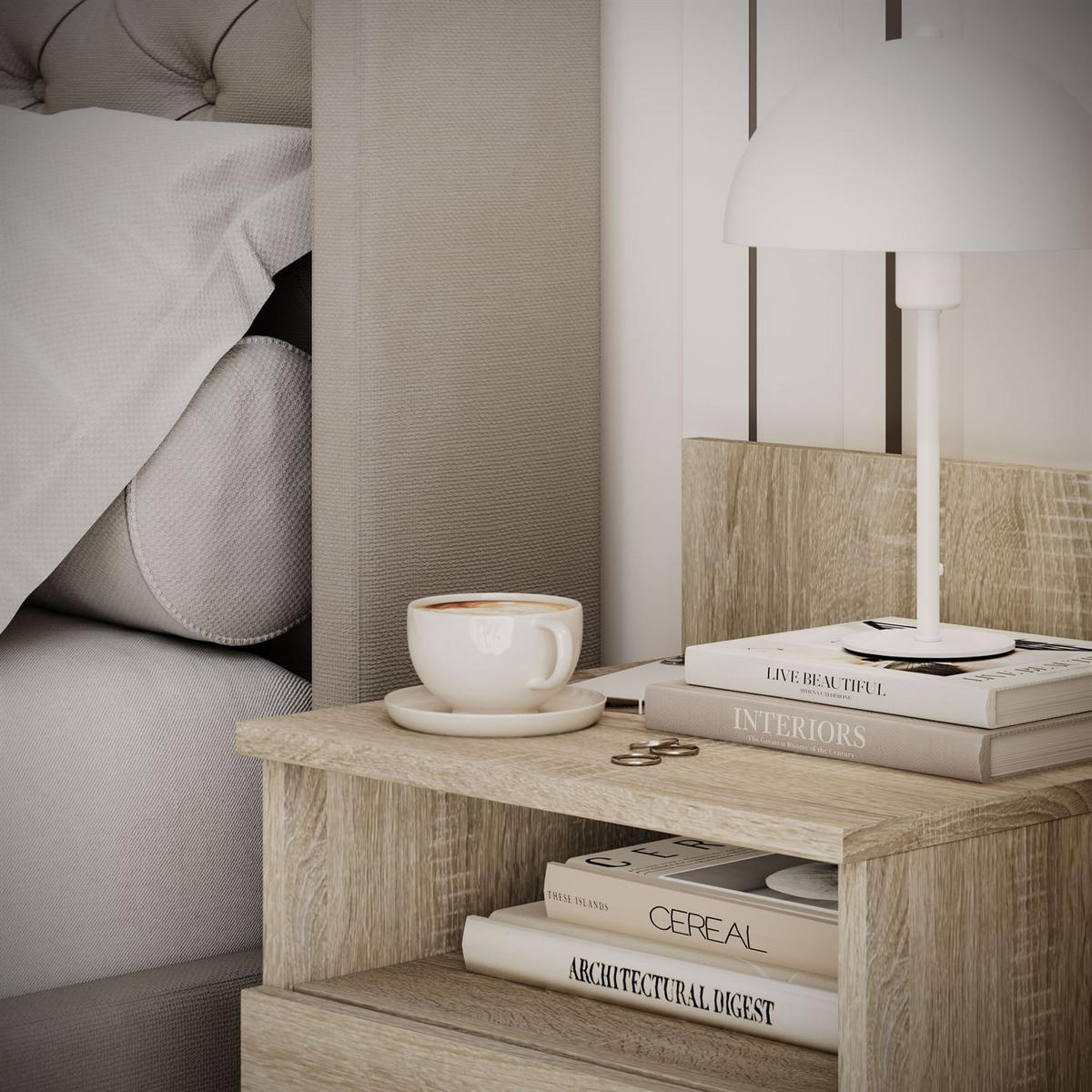 NACHTTISCH HANA M1 Sonoma Eiche - Sonoma Eiche, Holzwerkstoff (40/59/32cm) - Lookway