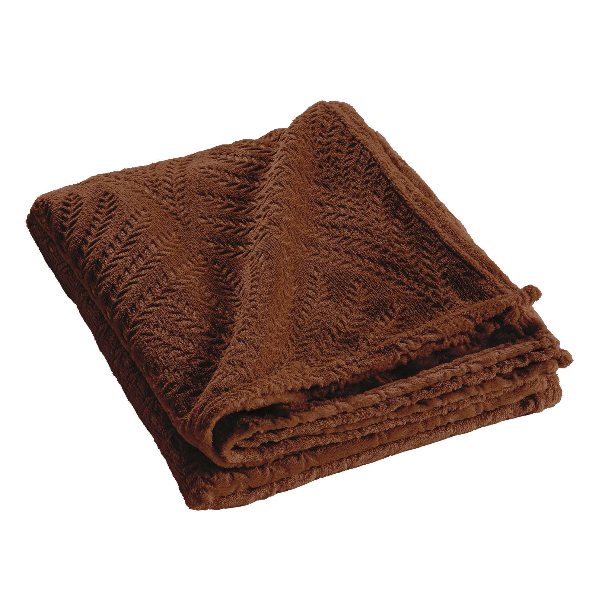 FLANELL-KUSCHELDECKE mit Prägung Nelia 125/150 cm - Braun, Textil (150/125cm) - Douceur d´intérieur