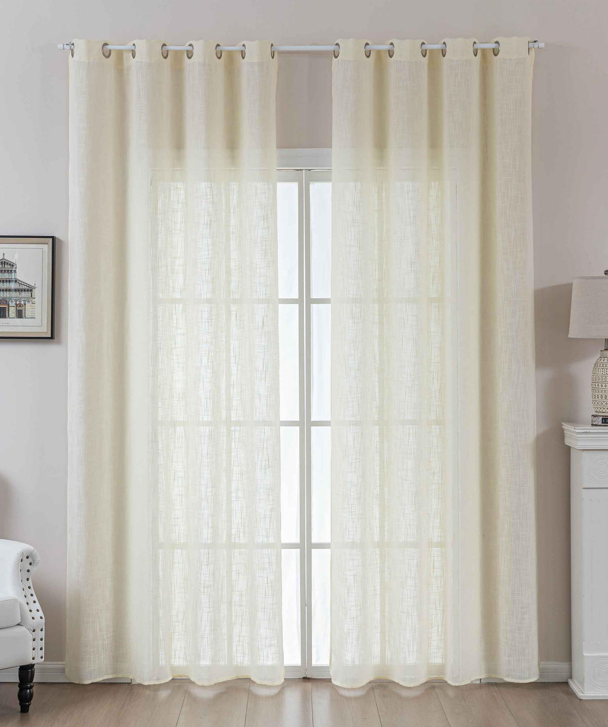 VORHANG 2ER SET SEOUL HxB 245x140 cm Creme - Creme, Textil (60/245cm) - Gardinenbox