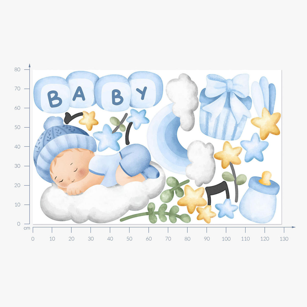 WANDAUFKLEBER 80x129cm - Kinderdekorationen für - Multicolor, Kunststoff (80/129/0.1cm) - Wallfluent