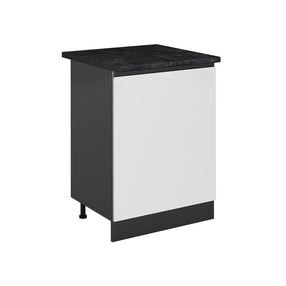 KUCHYNSKÁ SPODNÁ SKRINKA R-Line, biely/antracitová, 60 cm s 1 dverami antrasiitti työtaso - biela/antracitová, kompozitné drevo (60/81.6/60cm) - Vicco