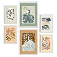 POSTER Set Mit 6 Drucken Von Mutter Natur In Ethnischer Dekorative Rahmen Für Ihr Wohnzimmer Schlafzimmer Zuhause Wandkunstdruck A3 & A4 Weißer Rahmen - Weiß, Papier (29/3cm) - Nacnic