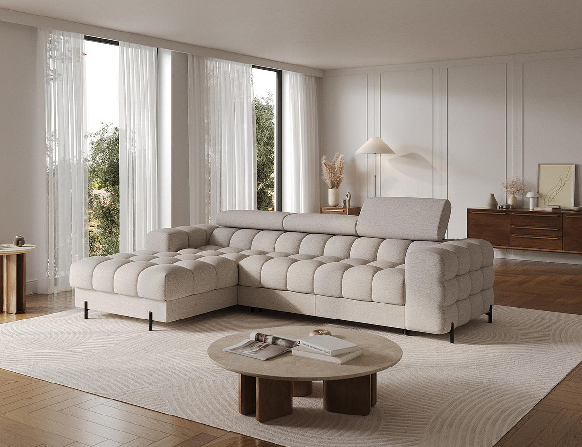 ECKSOFA Neviro L - Beige (Royal 18) - Beige, Holzwerkstoff (285/181cm) - Möblo