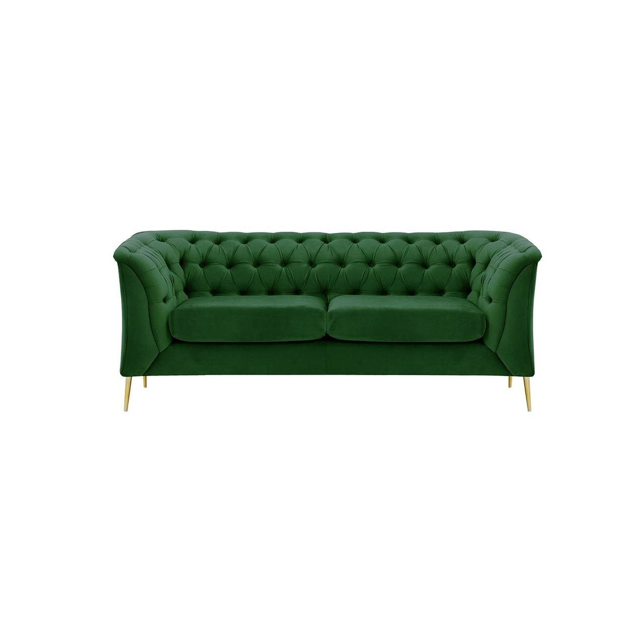 ZWEISITZER-SOFA Chesterfield Modern-Velluto 10 - Grün, Holz/Textil (183/74/80cm)