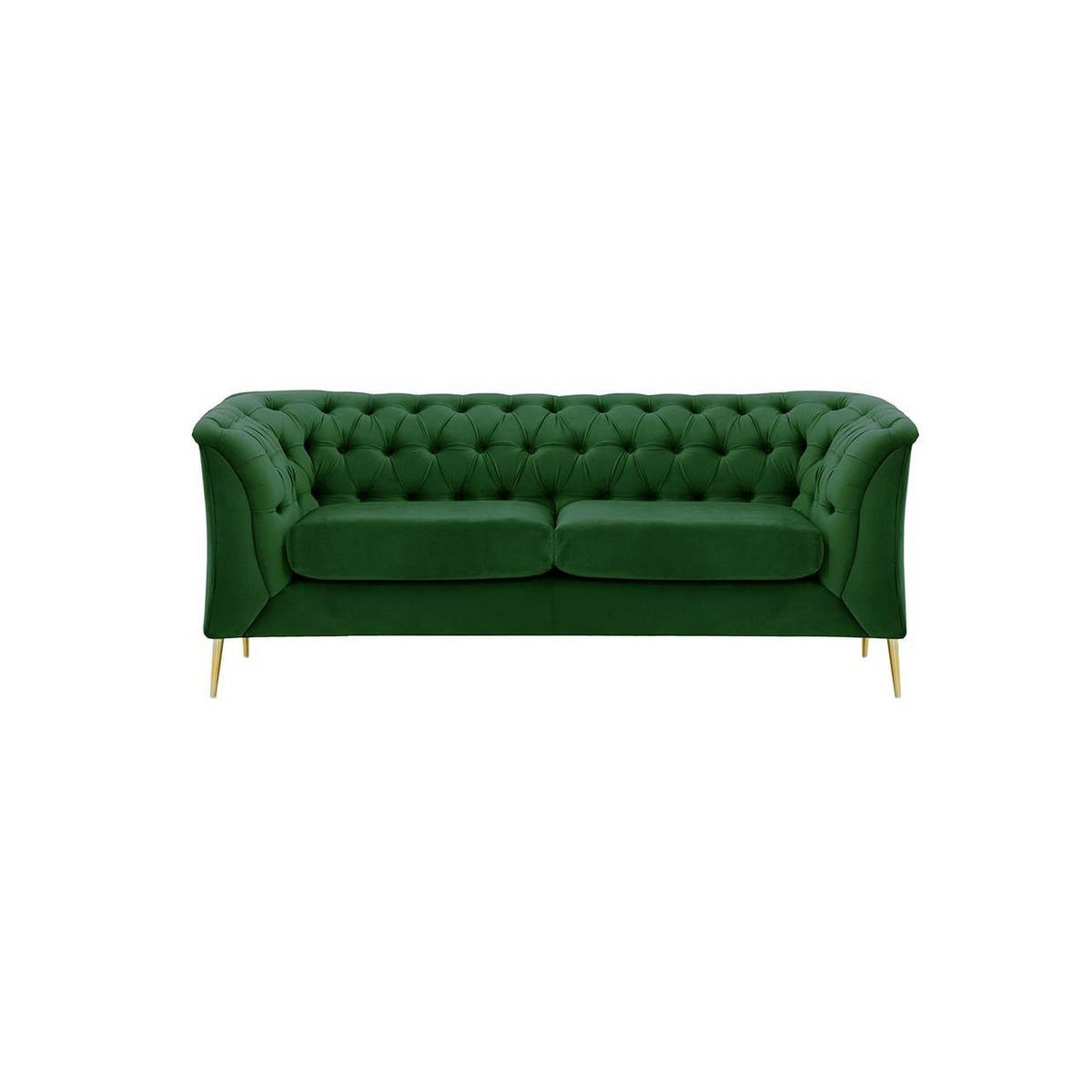ZWEISITZER-SOFA Chesterfield Modern-Velluto 10 - Grün, Holz/Textil (183/74/80cm)