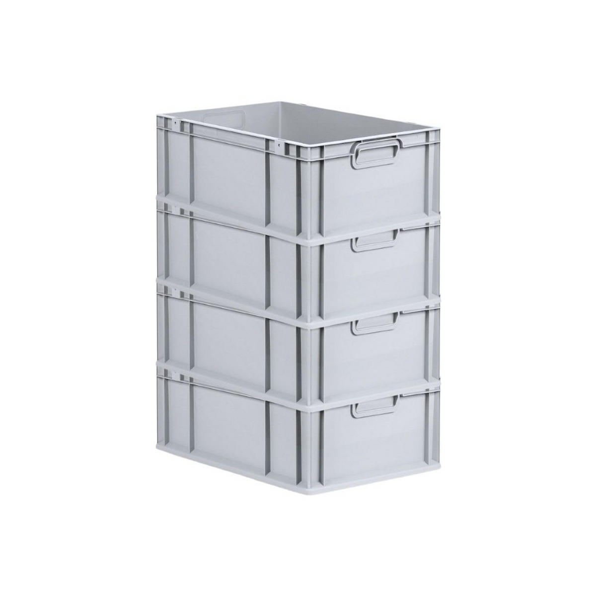 EUROBOX 4x Nextgen Economy Mit Scharnierdeckel Grau/GrünGriffe Geschlossen 44 Liter - Grün, Kunststoff (40/22/60cm) - PROREGAL