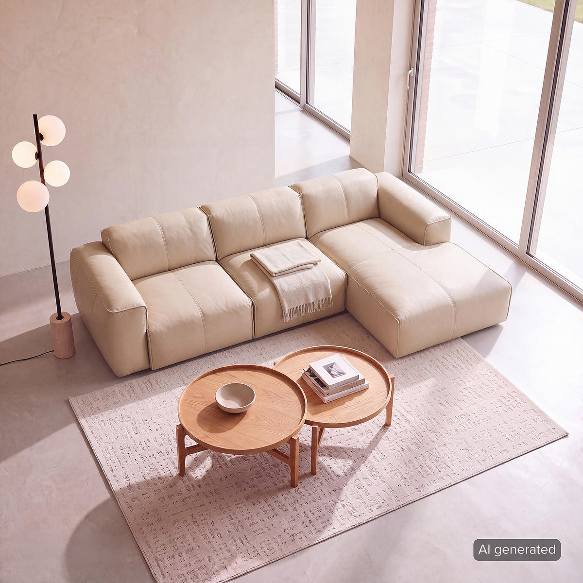 3-SITZER ECKSOFA mit Longchair - Hellgrau/Schwarz, Leder/Kunststoff (284/173cm) - home24
