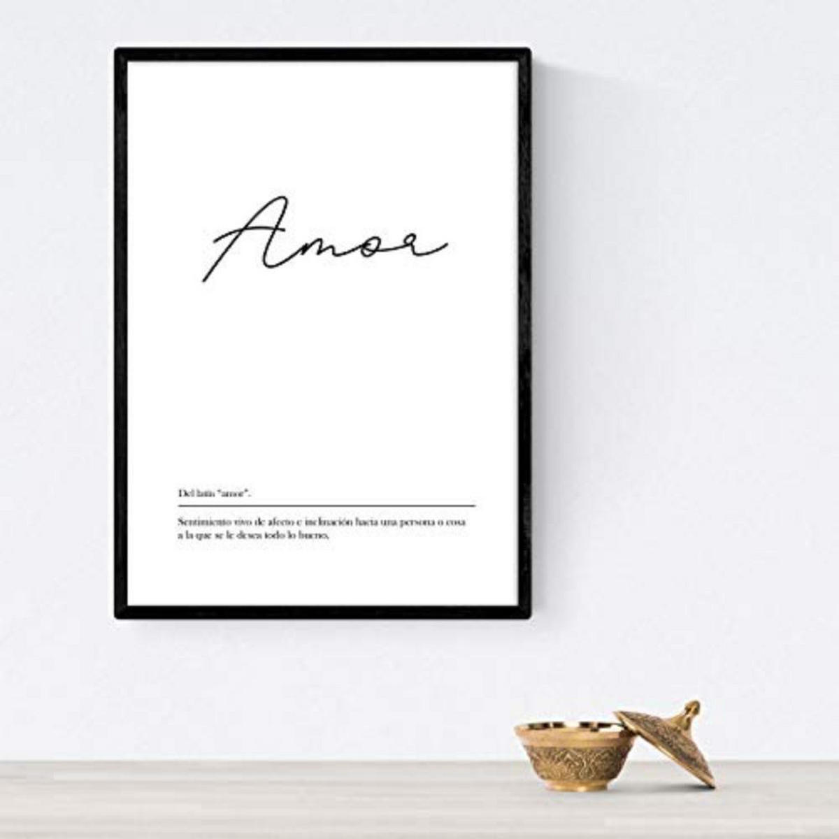 POSTER Set mit 4 Wortdefinitionen für Paare Fond Jahrgang A3 Rahmenlos - Klar, Papier (29.7/3cm) - Nacnic