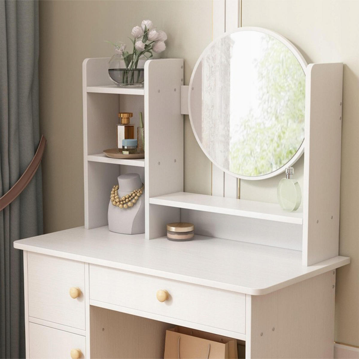 SCHMINKTISCH, weiß 125/34/80 cm - Weiß, Holzwerkstoff (34/125/80cm)