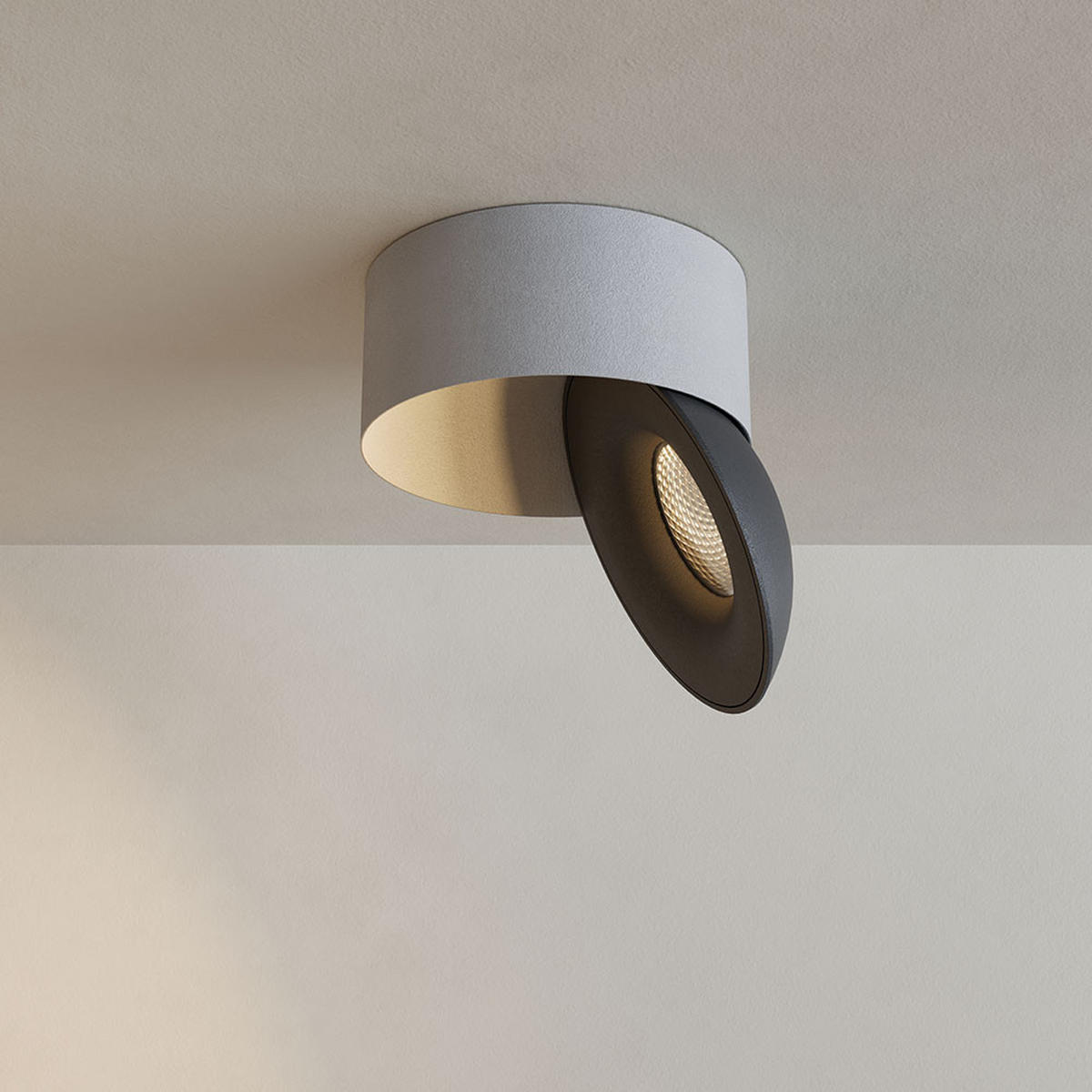 LED-AUFBAULEUCHTE Santa Neo Weiß/Schwarz Warmweiß - Schwarz/Weiß, Metall (10.8/10.8/5cm) - s.luce