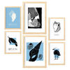 POSTER Set Mit 6 Schwarze Tintenschalen Größe A3 & A4 Rahmen aus hellem Holz - Beige, Papier (29.7/1cm) - Nacnic