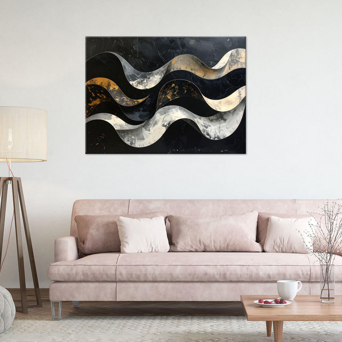 LEINWANDBILD Abstraktion 100x70cm - Schwarz, Textil (100/70cm) - Feeby