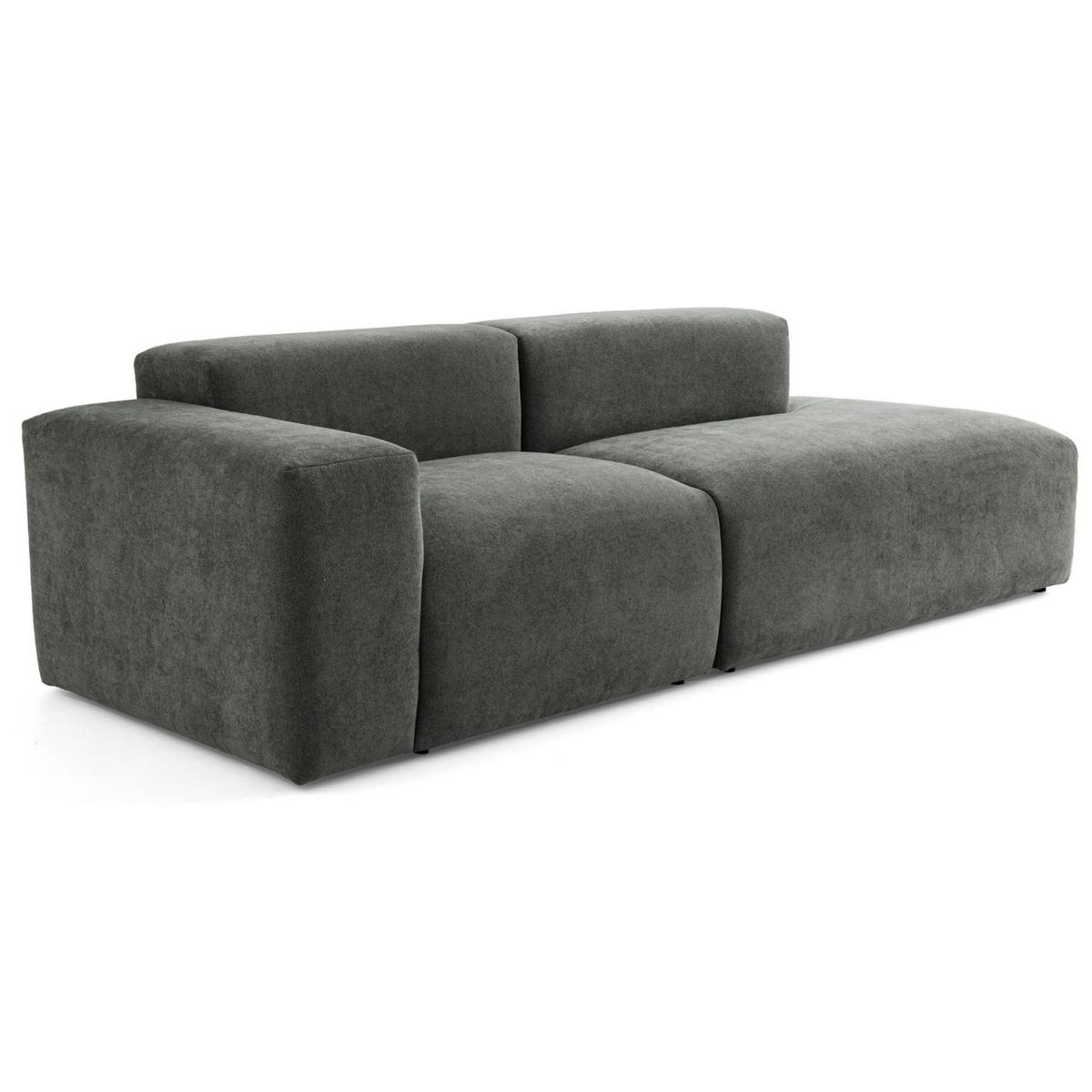 3-SITZER modulares Sofa HEAVEN SET 1 Rechts, Breite 255 cm Webstoff Dunkelgrau - Dunkelgrau/Schwarz, Holz/Kunststoff (102/71/255cm) - Muffo