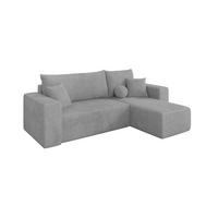 ROHOVÁ SEDAČKA s funkcí spaní, otoman vpravo SENO-L 249x139x85 šedá manšestr - šedá/černá, kompozitní dřevo/textil (249/139cm) - ALTDECOR