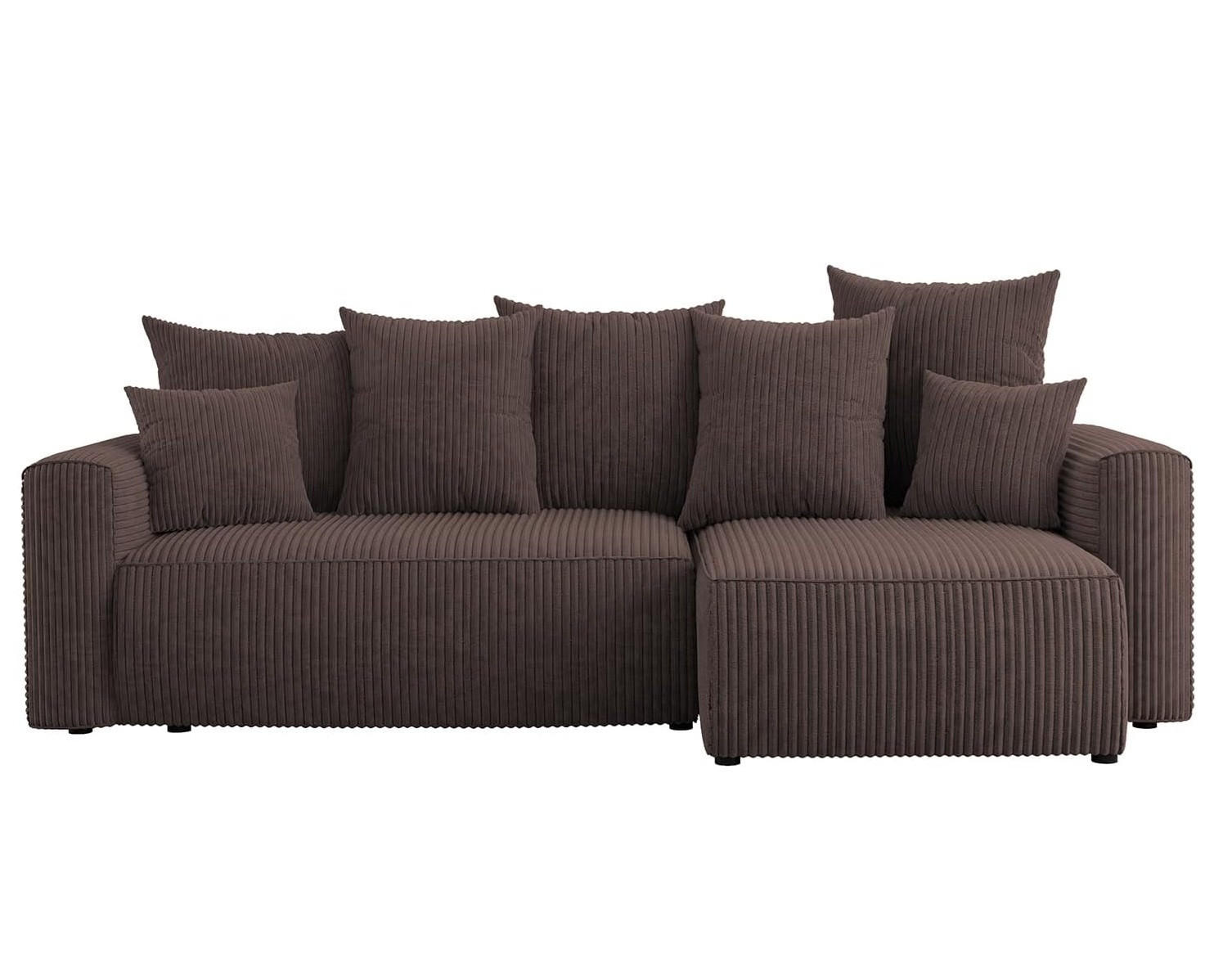 ECKSOFA DAVE L - Dunkelbraun/Schwarz, Holzwerkstoff (238/87cm) - Meblini