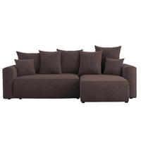 ECKSOFA DAVE L - Dunkelbraun/Schwarz, Holzwerkstoff (238/87cm) - Meblini
