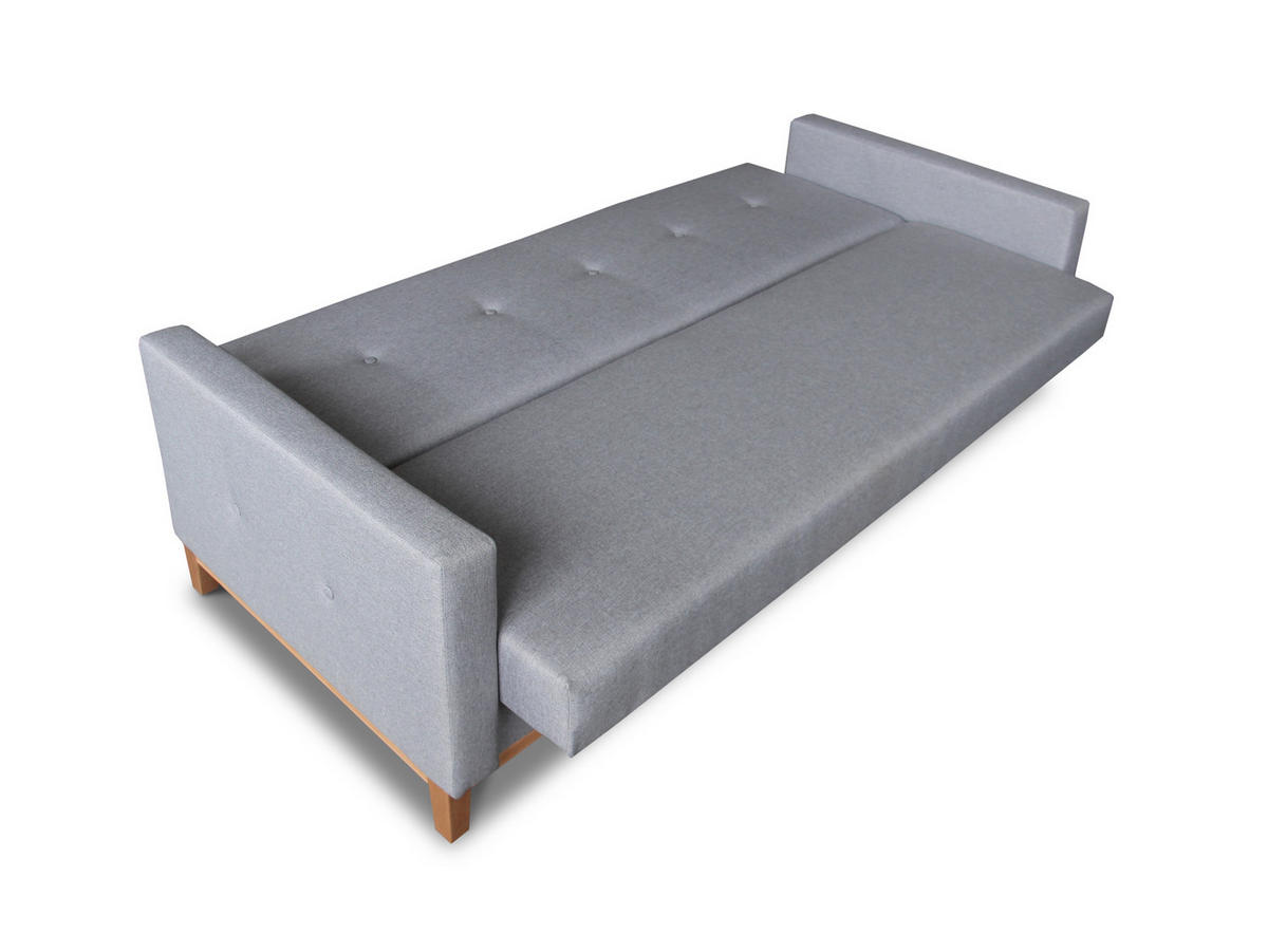 SCHLAFSOFA Wood - Beige/Grau, Holz/Textil (215/89/89cm)