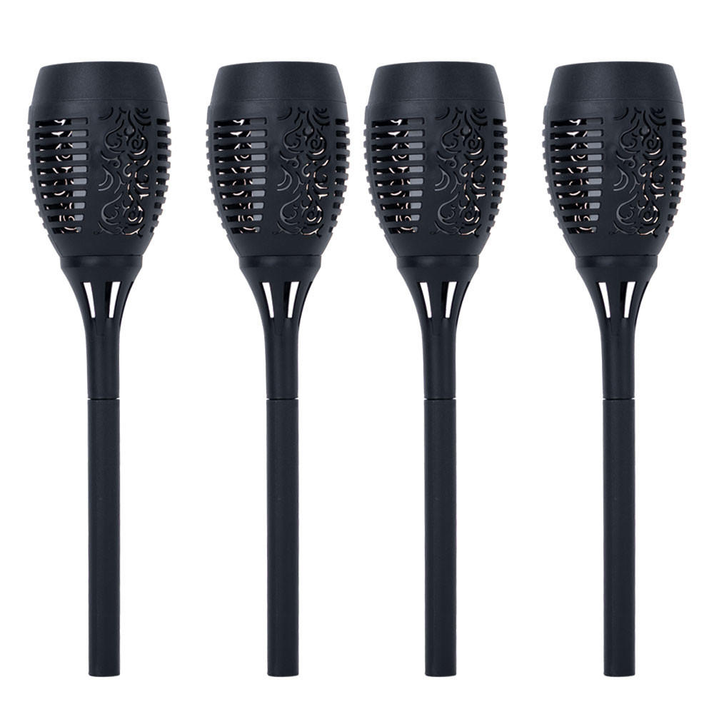 LED AUSSENLEUCHTE Fackel Schwarz Solar - Schwarz, Kunststoff (9.5/9.5/50cm)