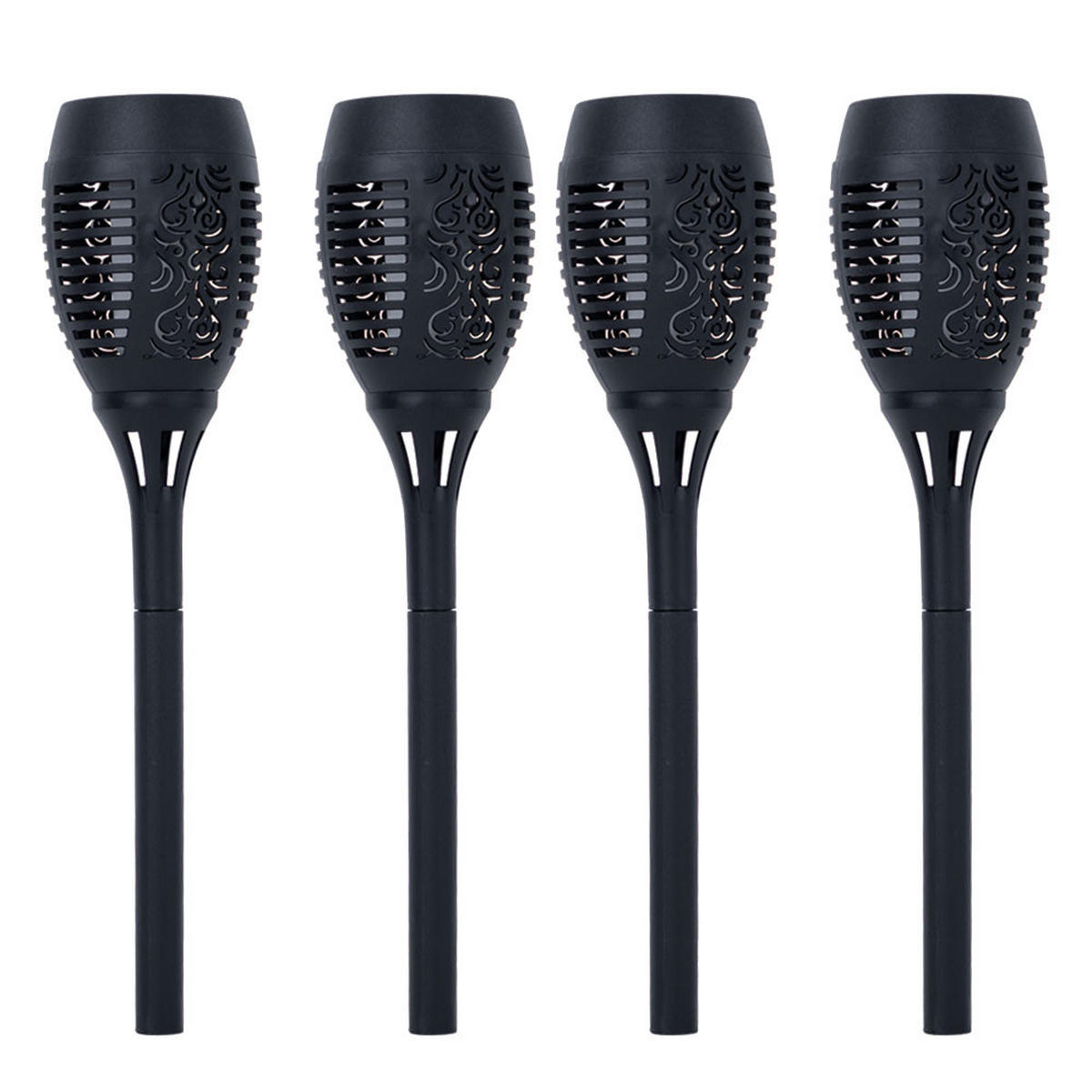 LED AUSSENLEUCHTE Fackel Schwarz Solar - Schwarz, Kunststoff (9.5/9.5/50cm)