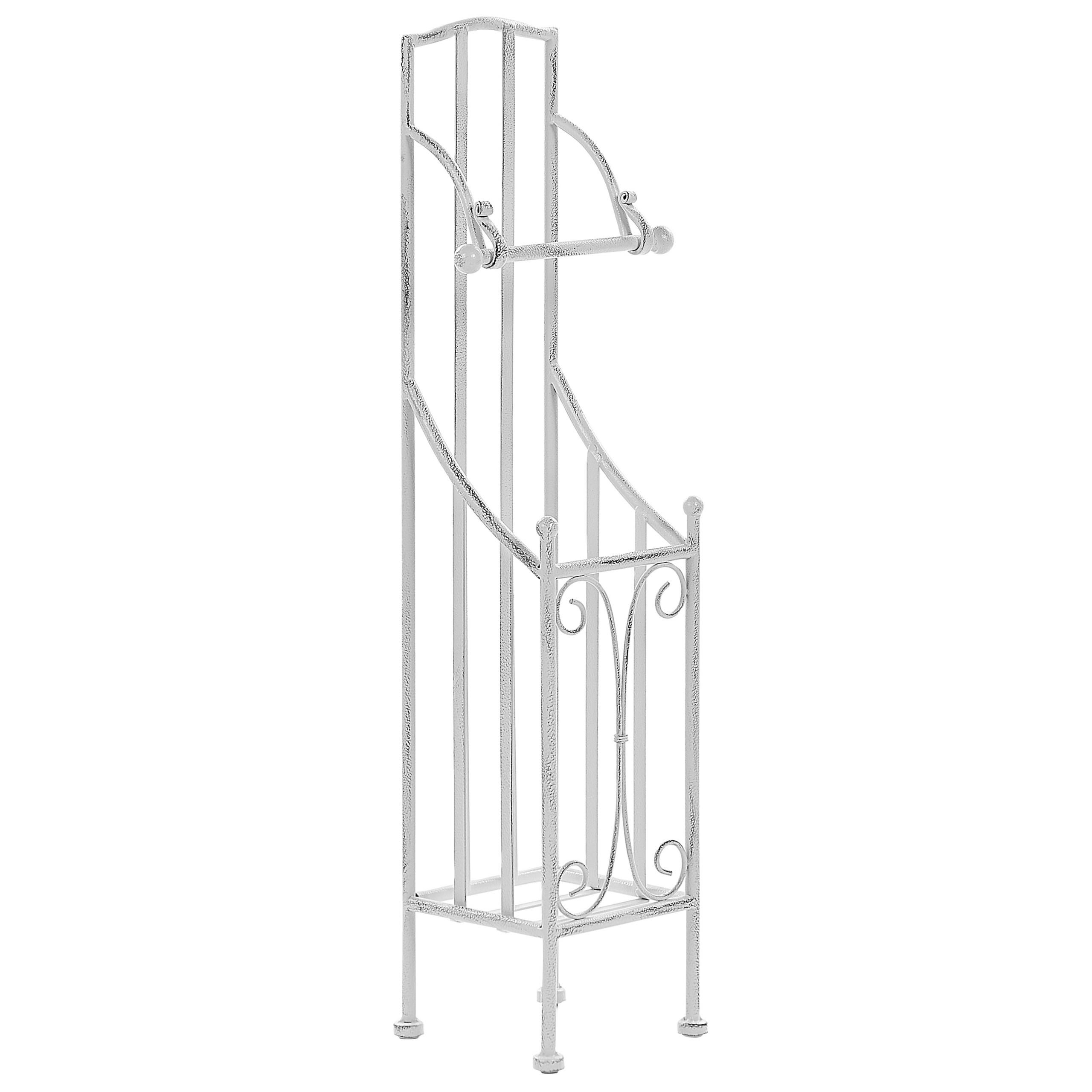 TOILETTENPAPIERSTÄNDER Metall Antik Optik weiß Brisa - Weiß, Metall (18/68/15cm) - Beliani